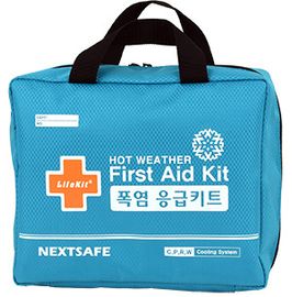 [NEXTSAFE] Hot Weather First Aid KIT(HW4-blue)-Professional Disaster & Rescue, Cool Protect Rest Water, Attached Instant Cold Compress-Made in Korea